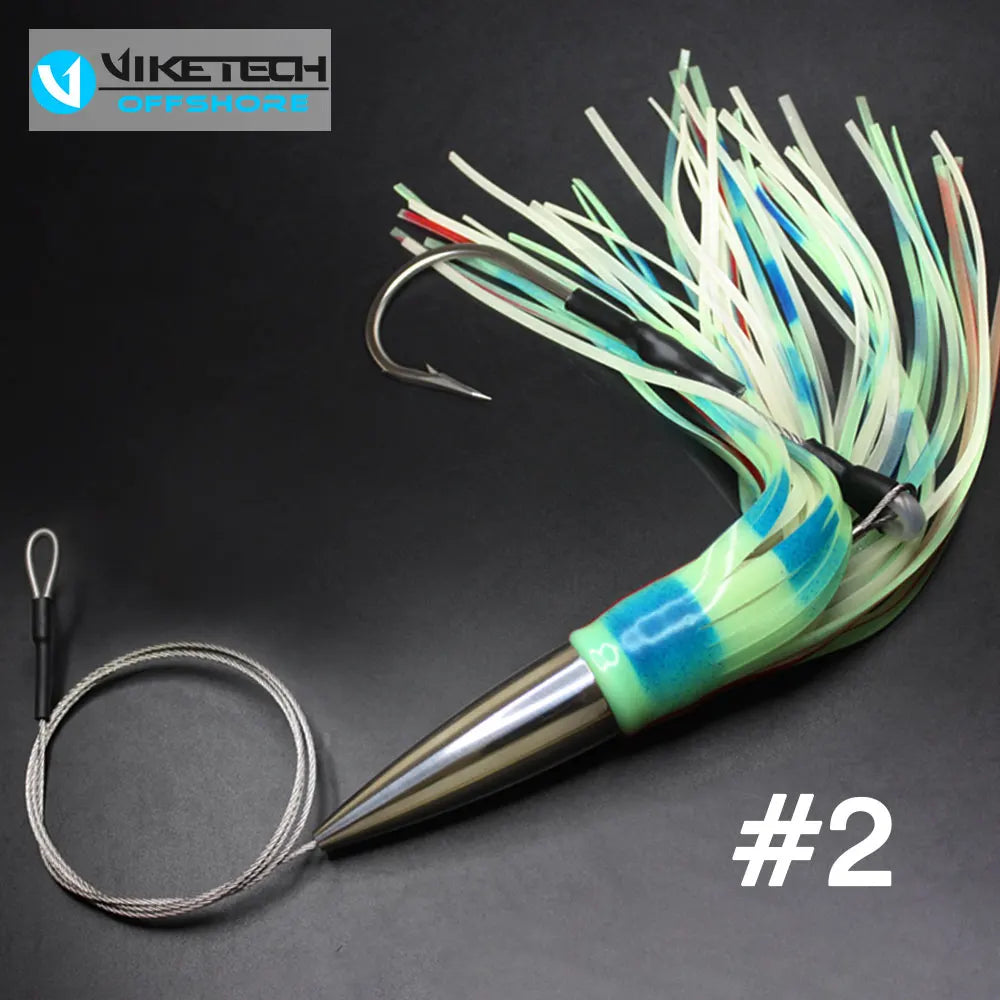 HookUpCo. Stainless Steel Shark Trolling Lures 9.8"