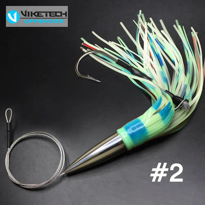 HookUpCo. Stainless Steel Shark Trolling Lures 9.8"