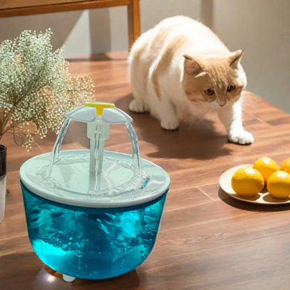 HookUpCo. Cat Flower Water Dispenser, Quiet Filtered