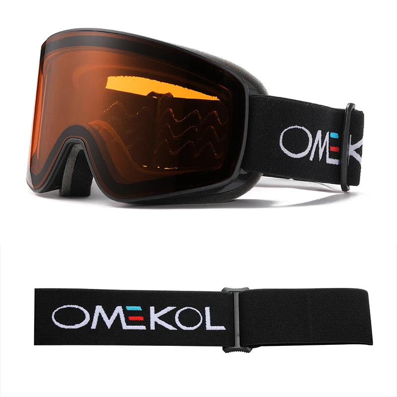 HookUpCo. Double Layer Anti-Fog Ski Goggles for Outdoor Fun