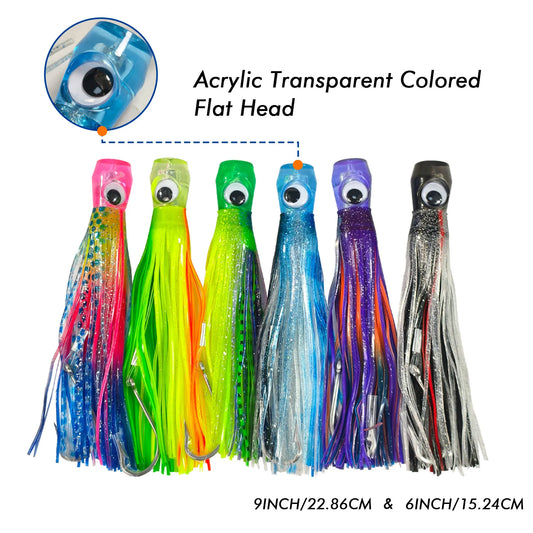 HookUpCo. Transparent Trolling Lure Set for Big Fish