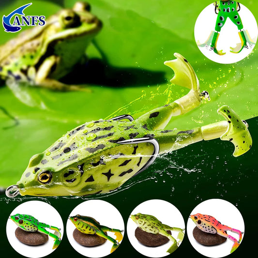 Soft Frog Double Propeller Fishing Lure for Bass and Pike