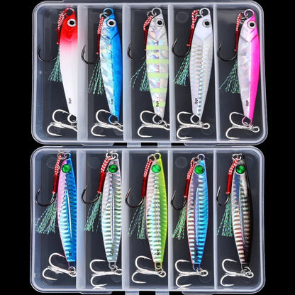 Premium Saltwater Fishing Jigs - 5-Pack Casting Lures 7g-40g