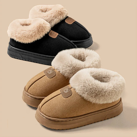 Fleece Lined Winter Slippers with Thick Sole for Cozy Comfort