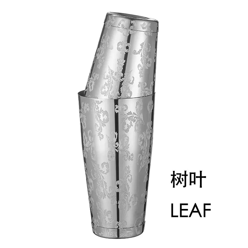 HookUpCo. Etched Pattern Cocktail Shaker Set