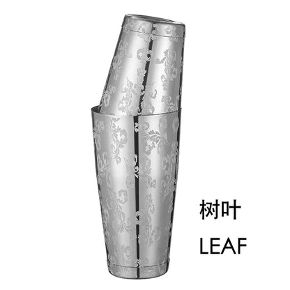 HookUpCo. Etched Pattern Cocktail Shaker Set