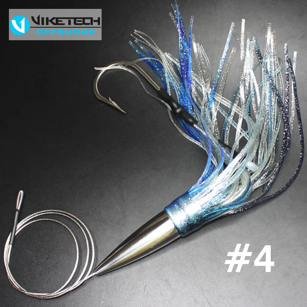 HookUpCo. Stainless Steel Shark Trolling Lures 9.8"