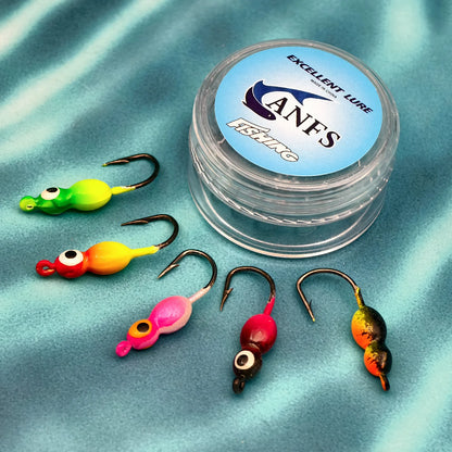 HookUpCo. Ice Fishing Jig Kit for Walleye and Bass