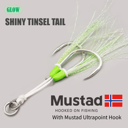 Glow Twin Assist Hooks for Sea Fishing - HookUpCo.