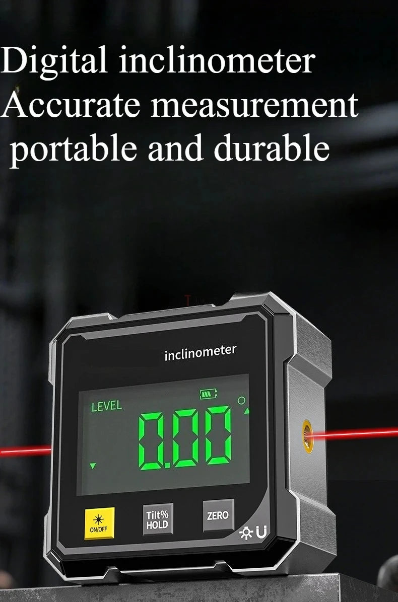 HookUpCo. 4-Sided Magnetic Laser Inclinometer for Precision