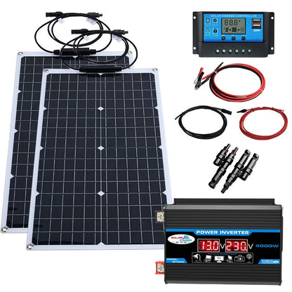 2000W Flexible Solar Panel System with 12V Controller Kit