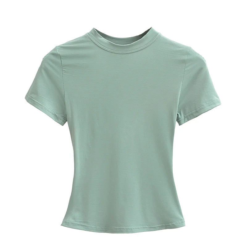 Stylish Slim Fit Casual T-Shirt for Women - Trendy Solid Color