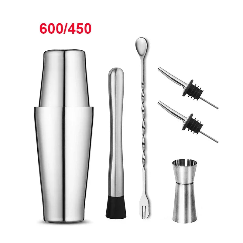 HookUpCo. Stainless Steel Cocktail Shaker Set