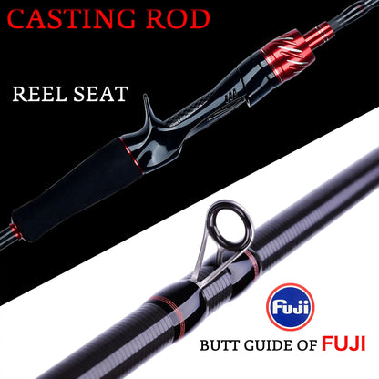 HookUpCo. Mini Rock Fishing Rod, Carbon Spinning - HookUpCo.