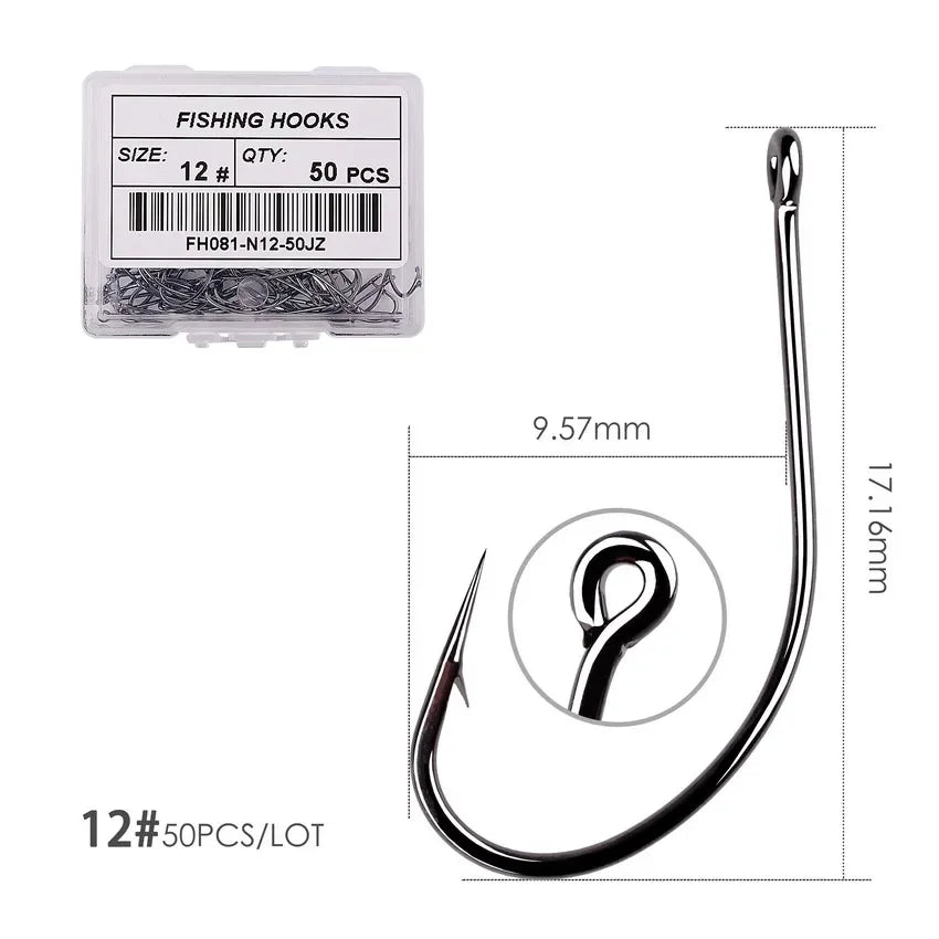 HookUpCo. High Carbon Fishing Circle Hooks 50pcs - HookUpCo.
