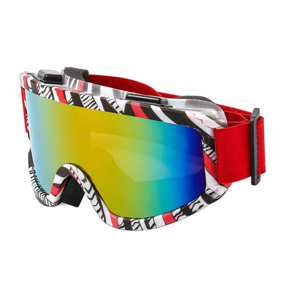Large Frame Ski Goggles with Colorful Anti-Glare Lens