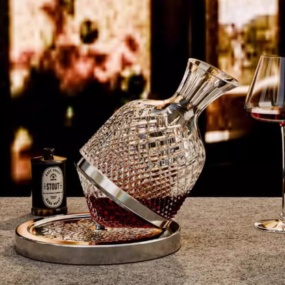 Elegant 360° Rotating Crystal Wine Decanter