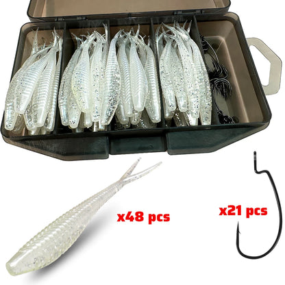 HookUpCo. 70-Piece Soft Lure Set - HookUpCo.