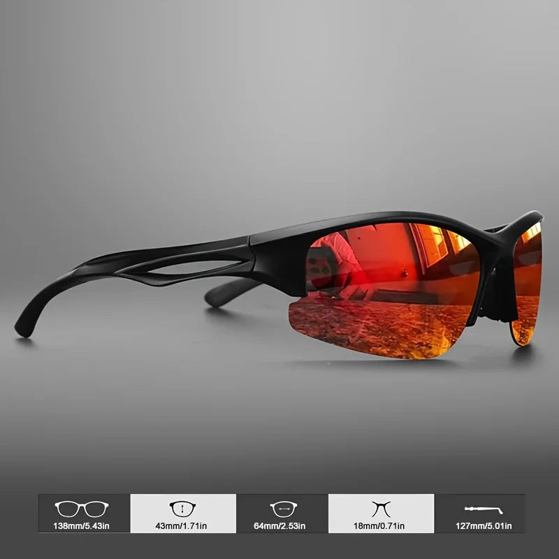 HookUpCo. Polarized Half-Rim Sports Sunglasses for Outdoors