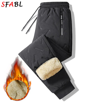 Thick Fleece Winter Joggers for Men - Warm & Windproof Trousers