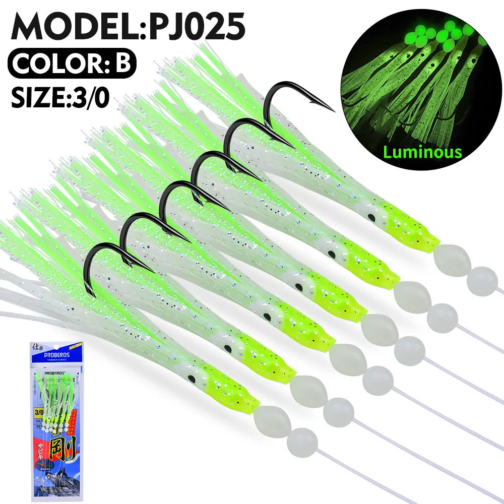 HookUpCo. Luminous Soft Lure Fishing Rigs Set - HookUpCo.