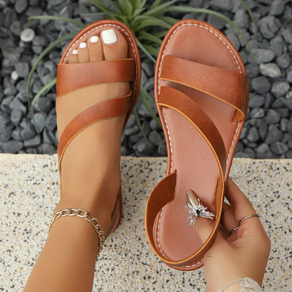 Versatile Round-Toe Flat Sandals for Effortless Summer Style