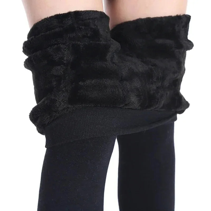 Warm High Waist Velvet Leggings for Women - Casual Comfort