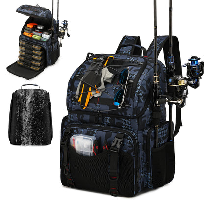 Multifunctional Fishing Backpack with Cooler and Rod Holders