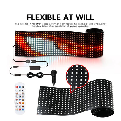 Flexible LED strip with remote control on a white background
