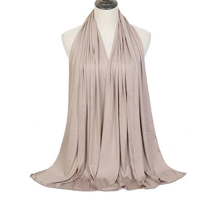 Stretch Modal Cotton Jersey Hijab Scarf for Women 170x60cm