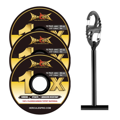 Fluorocarbon Fly Tippet 3 Pack with Holder - HookUpCo.