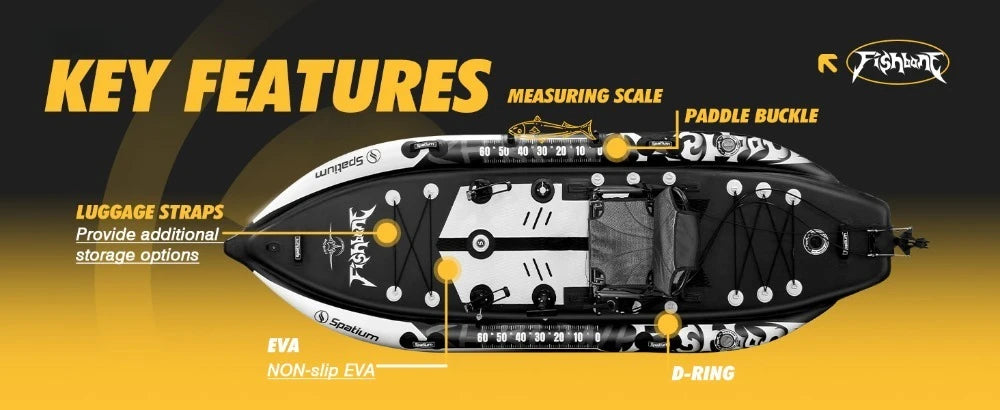 SUP Kayak Hybrid -Inflatable Pedal or Electric Drive Fishing Hybrid w/Seat