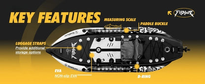 SUP Kayak Hybrid -Inflatable Pedal or Electric Drive Fishing Hybrid w/Seat