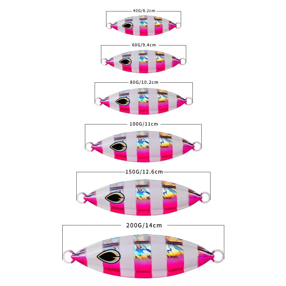 40g to 100g Metal Fishing Lures for Saltwater Jigging