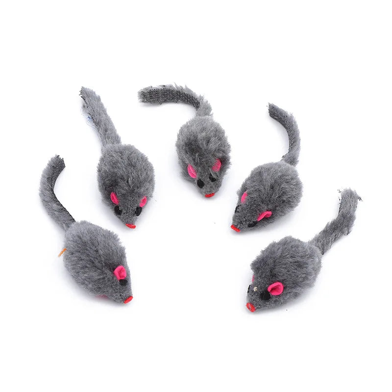 HookUpCo. Colorful Plush Mouse Cat Toys Set