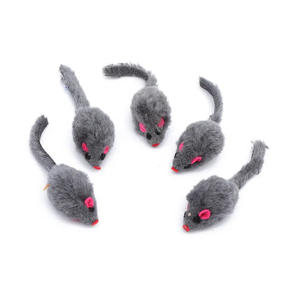 HookUpCo. Colorful Plush Mouse Cat Toys Set
