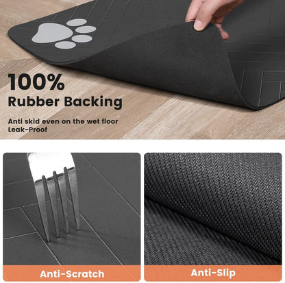 Waterproof Quick-Dry Pet Feeding Mat with Rubber Backing