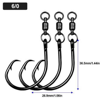 HookUpCo. Anti-Tangle Circle Hooks with Swivel - HookUpCo.