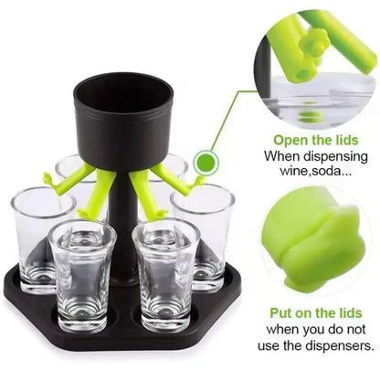 HookUpCo. 6 Shot Glass Games Dispenser Set