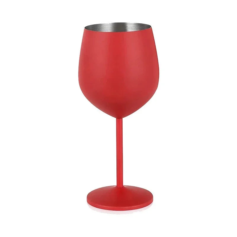 Elegant Stainless Steel Wine Goblet - 500ML
