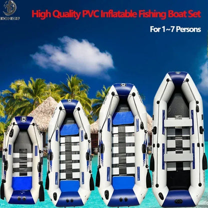 Inflatable Fishing Boats, Slats Bottom PVC 1-7 ppl. Outdoor Water Fun 1.75-3.3m