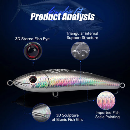 HookUpCo. Phantom Topwater Pencil Lures 180mm 200mm - HookUpCo.
