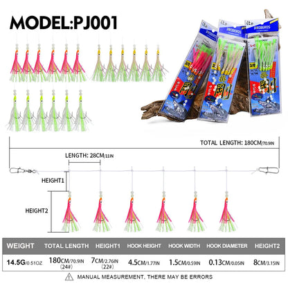 HookUpCo. Luminous Soft Lure Fishing Rigs Set - HookUpCo.