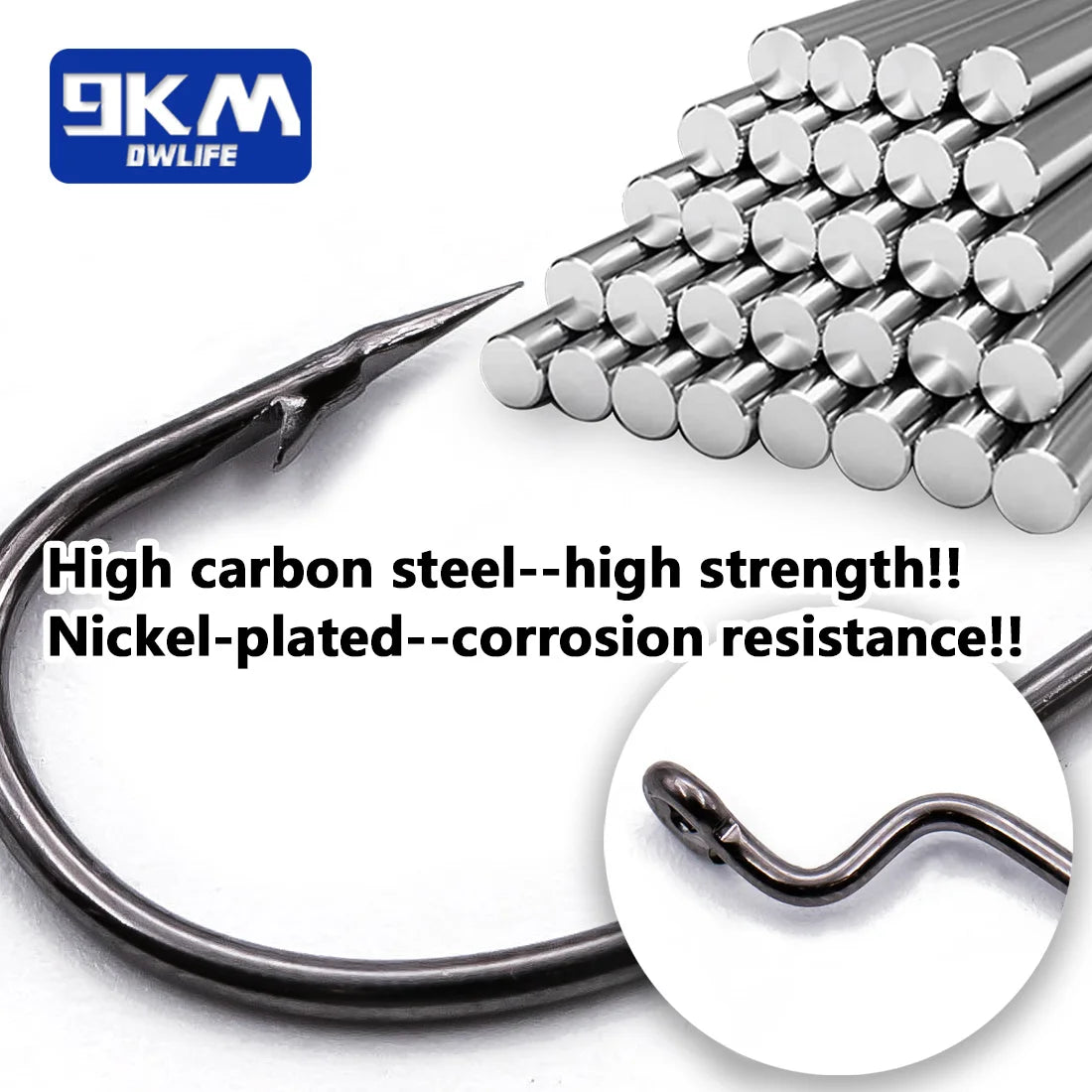 HookUpCo. High Carbon Steel Worm Hooks Set - HookUpCo.