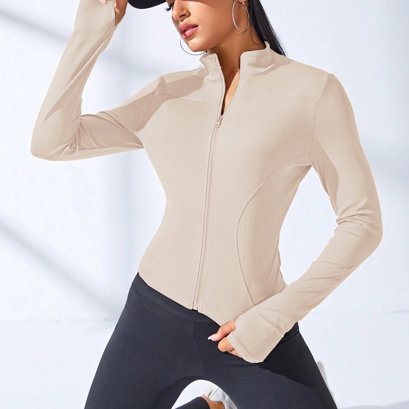 Sculpting Zipper Yoga Jacket for Women - Slim Fit Activewear
