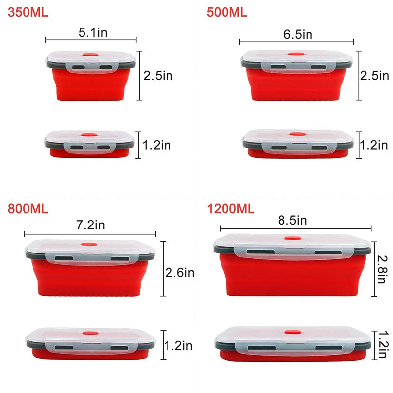 HookUpCo. Collapsible Silicone Food Storage Bowls
