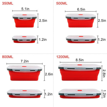 HookUpCo. Collapsible Silicone Food Storage Bowls