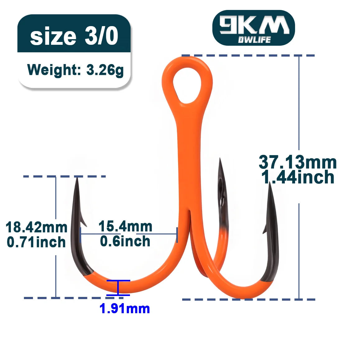 HookUpCo. 10Pcs UV Triple Treble Fishing Hooks - HookUpCo.