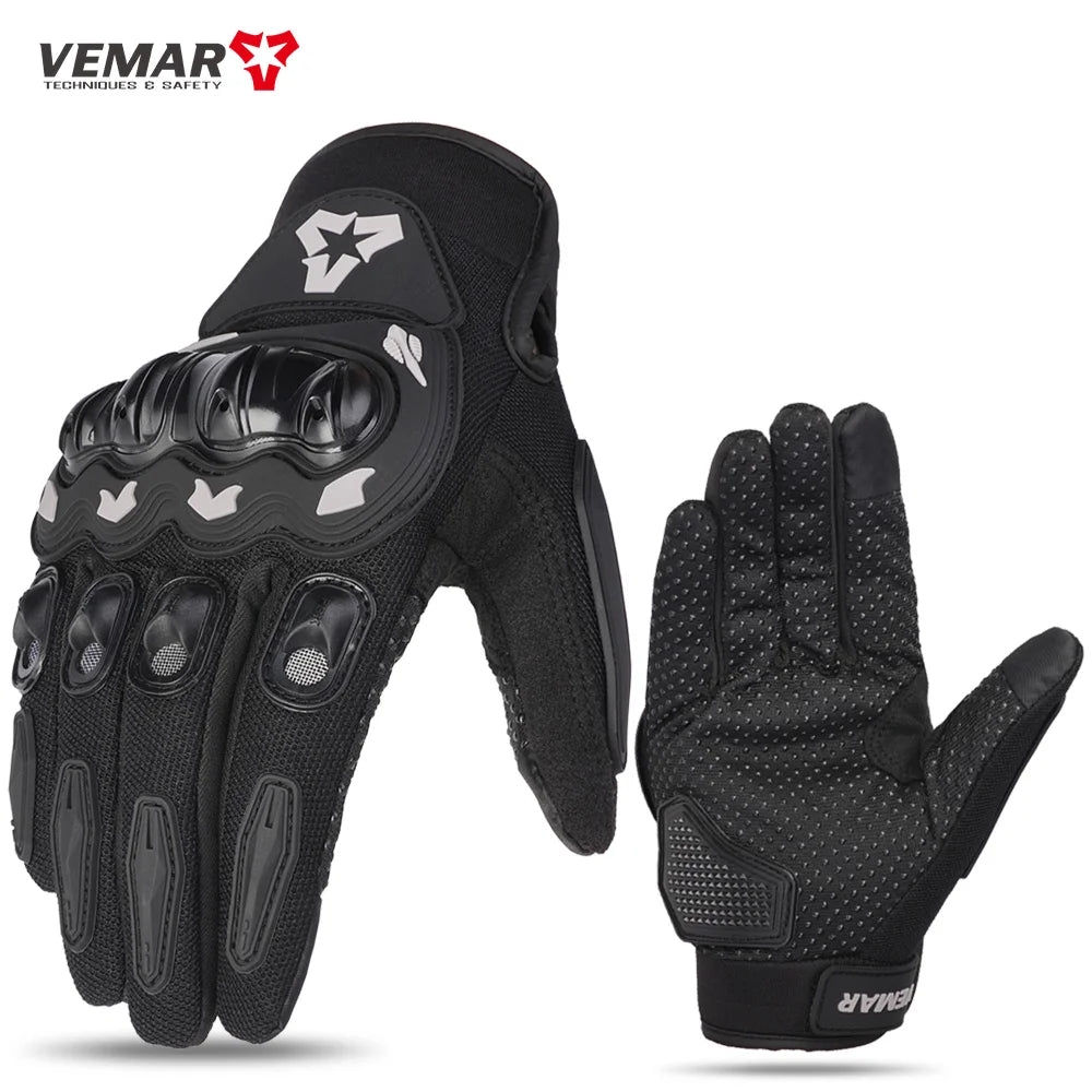 HookUpCo. Men's Hard Knuckle Touch Screen Motorcycle Gloves