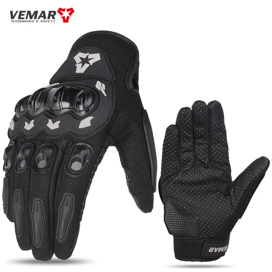 HookUpCo. Men's Hard Knuckle Touch Screen Motorcycle Gloves